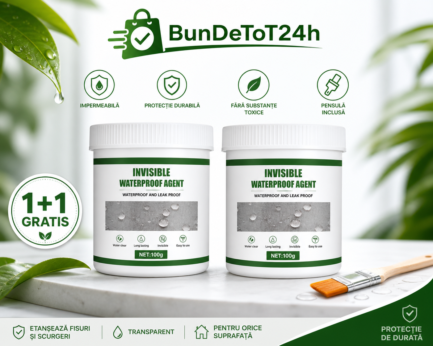 Pastă Etanșare Impermeabilă – Repară Fisuri Instant (1+1 GRATIS)