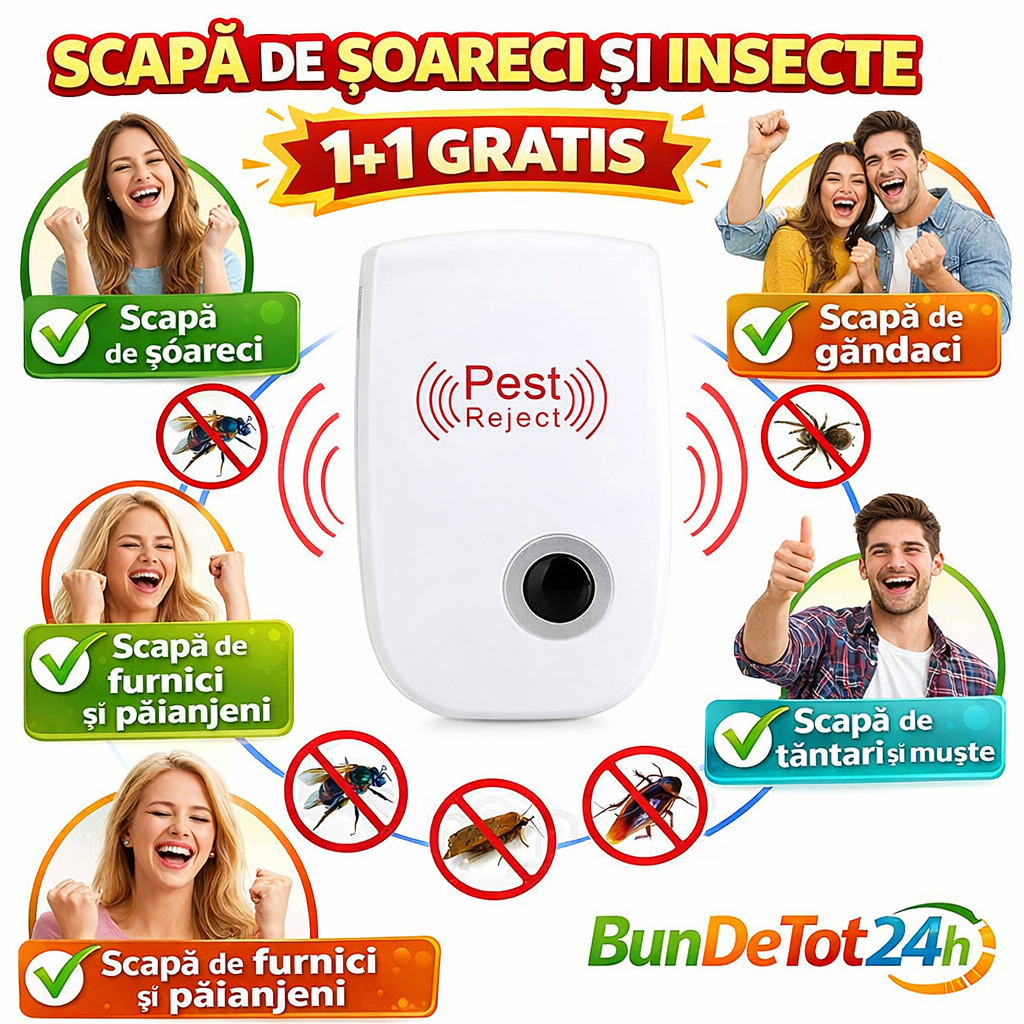 Scapă de șoareci și insecte, 1+1 GRATIS