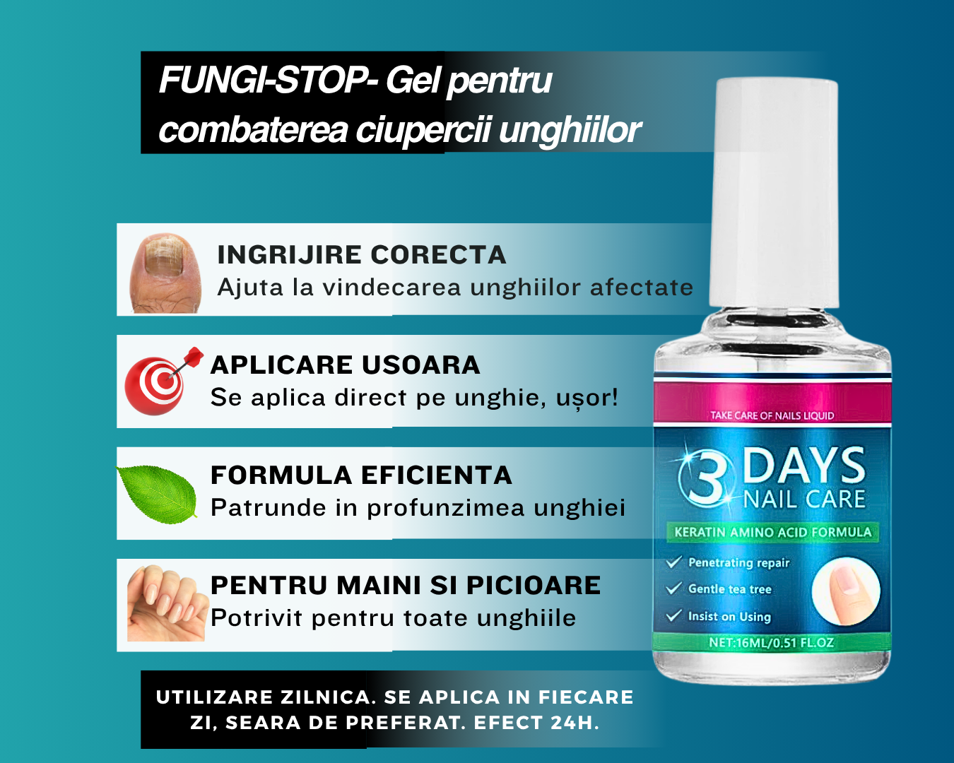 🍄 FUNGI-STOP – Gel pentru combaterea ciupercii unghiilor