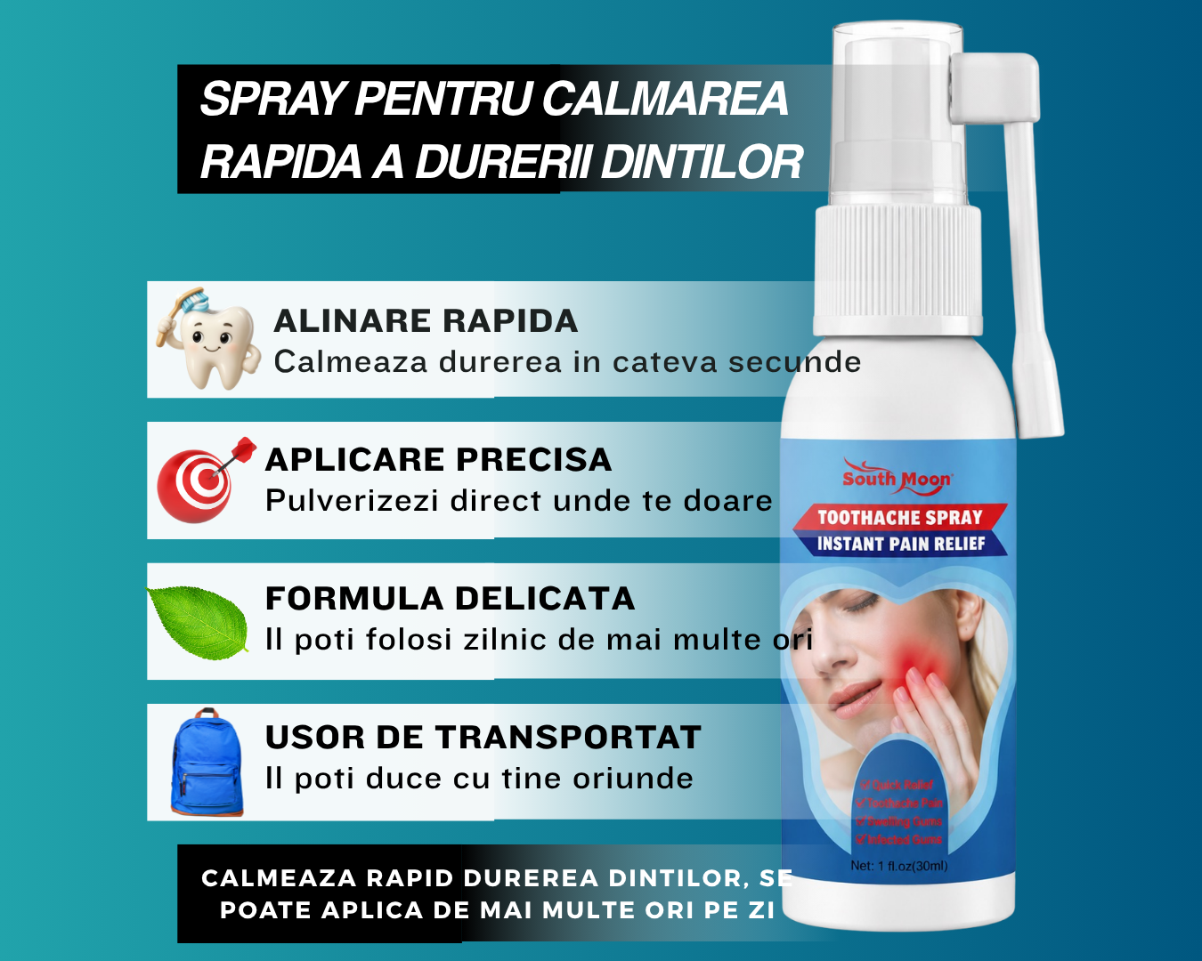 SPRAY PENTRU CALMAREA DURERII A DINTILOR